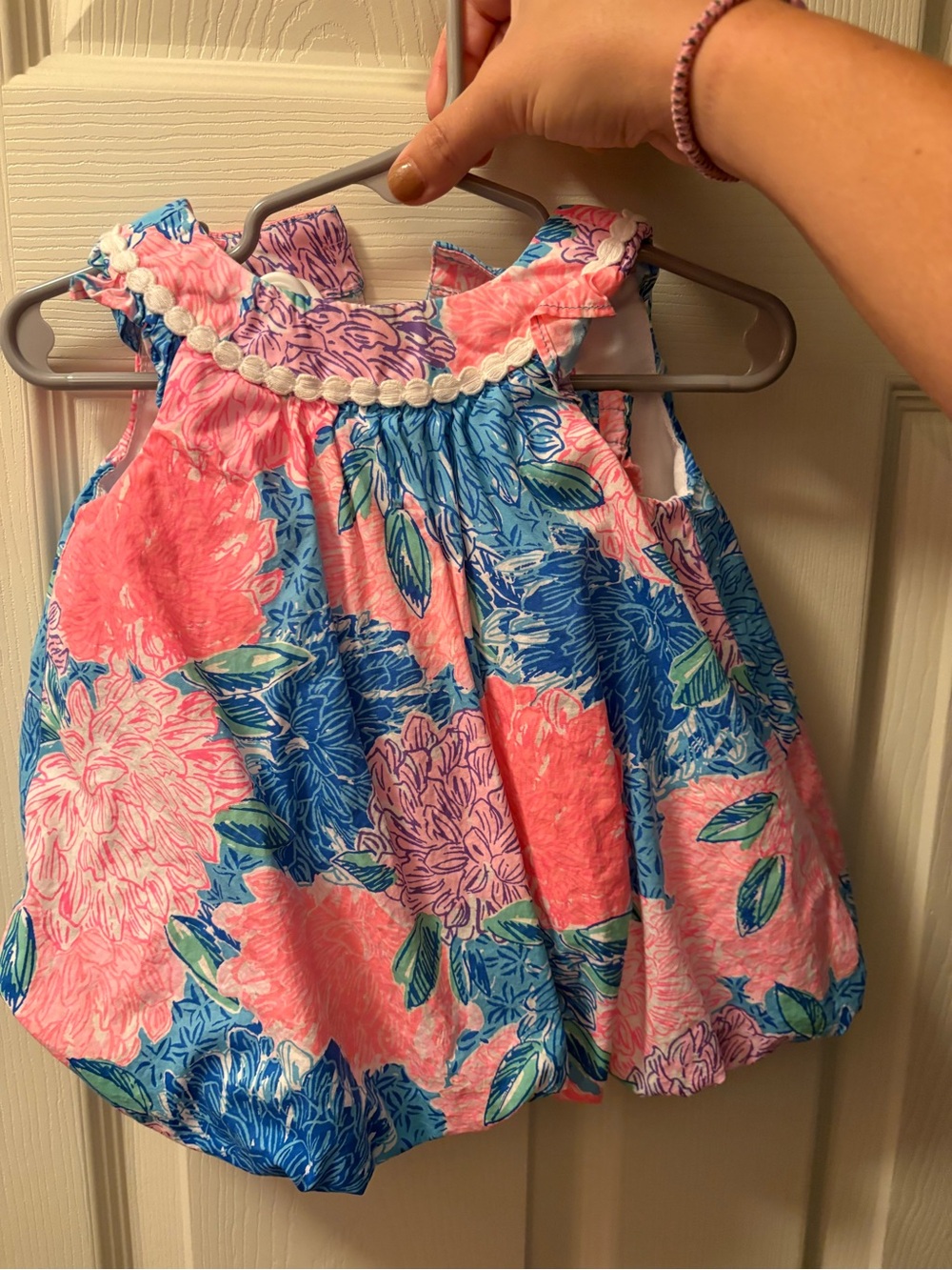 Floral Pink & Blue Baby Dress